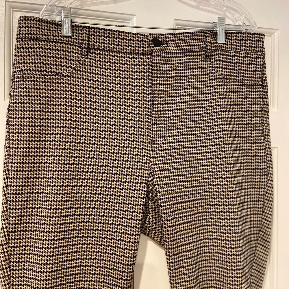 LOFT Houndstooth Ankle Pants – Size 16 – Brown/Black – Slim Fit - Picture 2 of 7